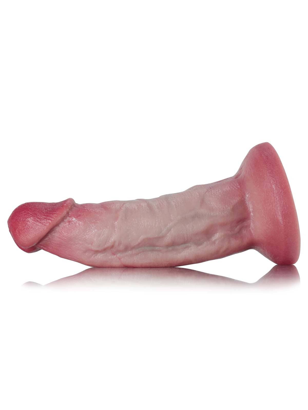 Fisher 6" X 1.4" Flesh Skin Curved Dildo G Spot Suction Cup Dildo No Balls ( S Size）
