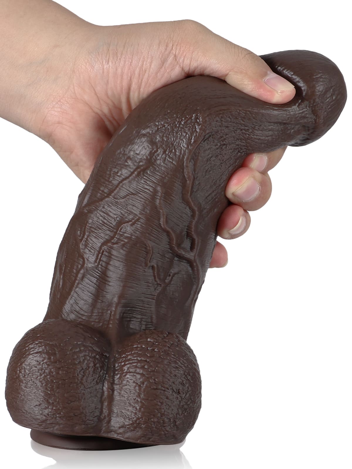 Jack 9.2" x 2.7" Black Girthy Vibrating Dildo Large Thick Strongest 10 Frequencies