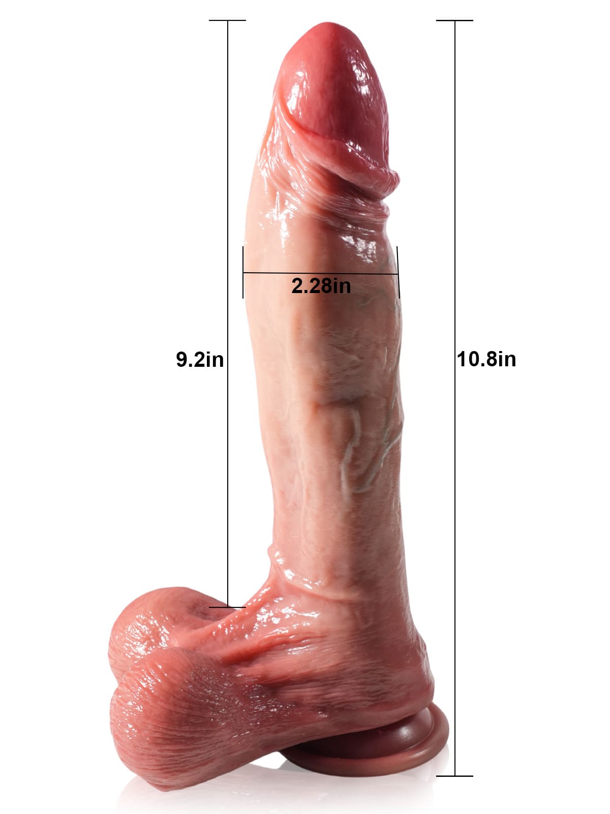 Jameson 10" x 2.2" Largest Vibrating 3D Thrusting Dildo 7 Modes Thrusting & 3 Modes Vibrating