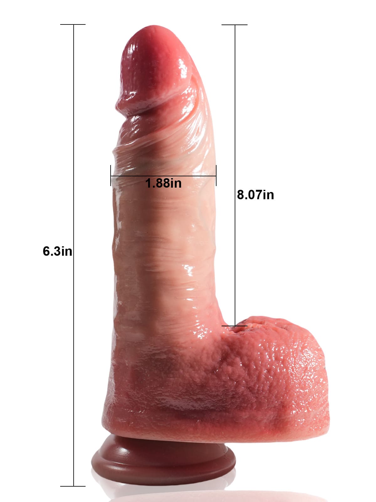Jeremy 6.3" x 1.8" Life Like Vibrating Thrusting Dildo 7 Modes Thrusting & 3 Modes Vibrating