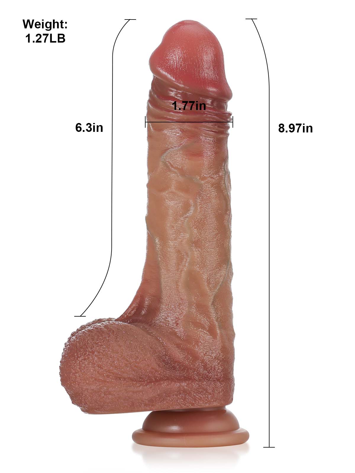 Jordan 8.9" x 179"  7 Modes Thrusting & 3 Modes Vibrating Sliding Skin Dildo