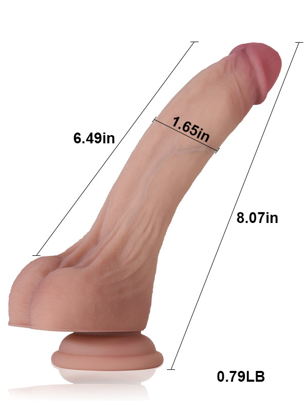 Bogann Smith 6" x 1.2" Feoil Cosúil le Bod Beag Dildo Le Liathróidí Saggy Luascadh