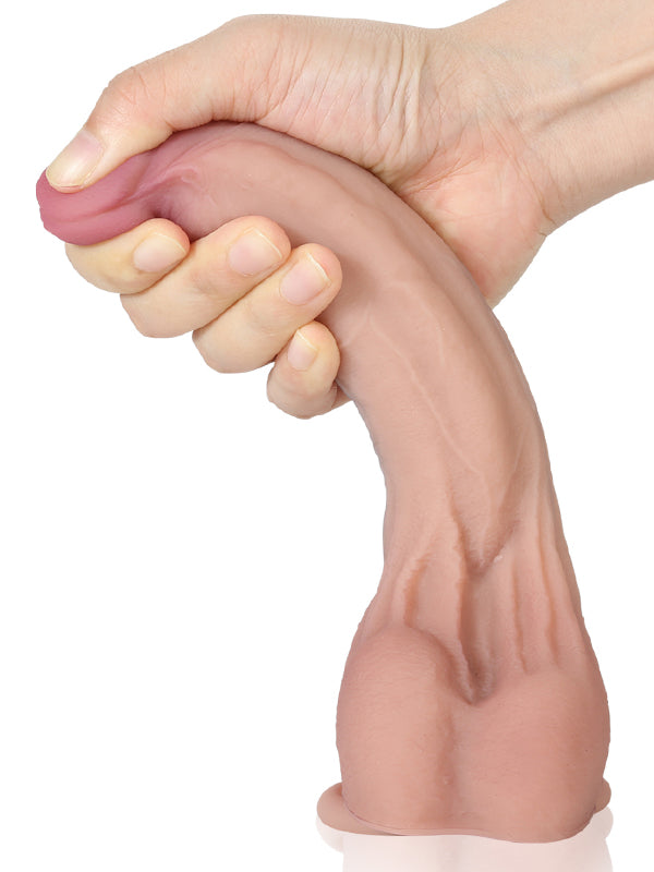 Bogann Smith 6" x 1.2" Feoil Cosúil le Bod Beag Dildo Le Liathróidí Saggy Luascadh