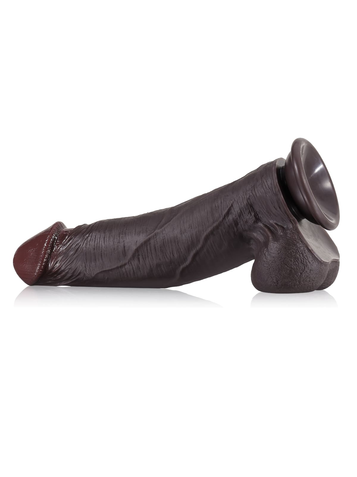 Joshua  9" x 2" Brown Soft Skin Thick Sliding Skin Dildo With Moving Balls