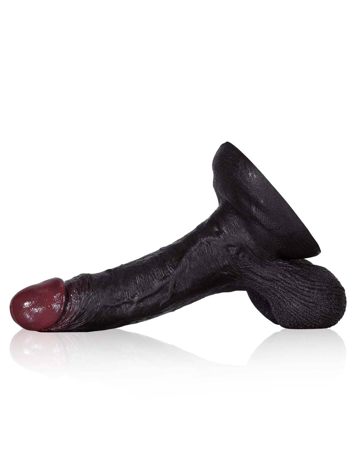 Kellz 8.8" x 1.7" Black Realistic Dildo With Hanging Moving Balls