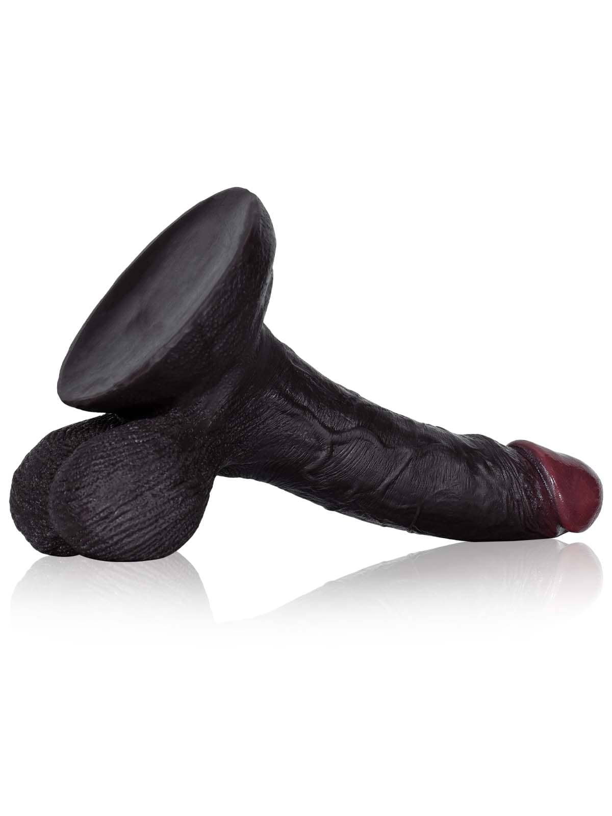 Kellz 8.8" x 1.7" Black Realistic Dildo With Hanging Moving Balls