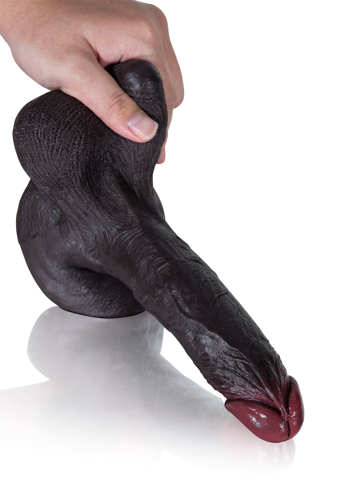 Kellz 8.8" x 1.7" Black Realistic Dildo With Hanging Moving Balls