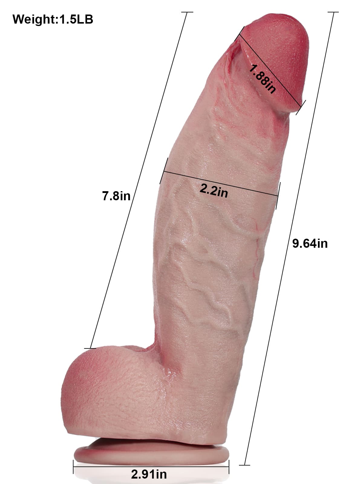 Kimi Big Brother 9.6" x 2.2" Realistic Soft Flesh Like Thick Short Fat Dildo