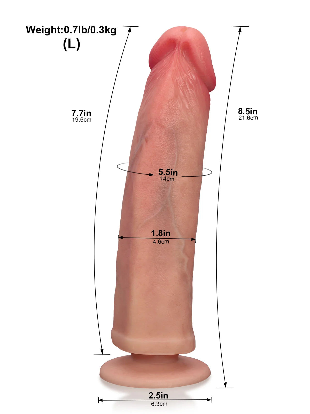 Rico | 7.6 " x 1.4"  Realistic Strap-On Dildo for Pegging | O-Ring Compatible, S & L