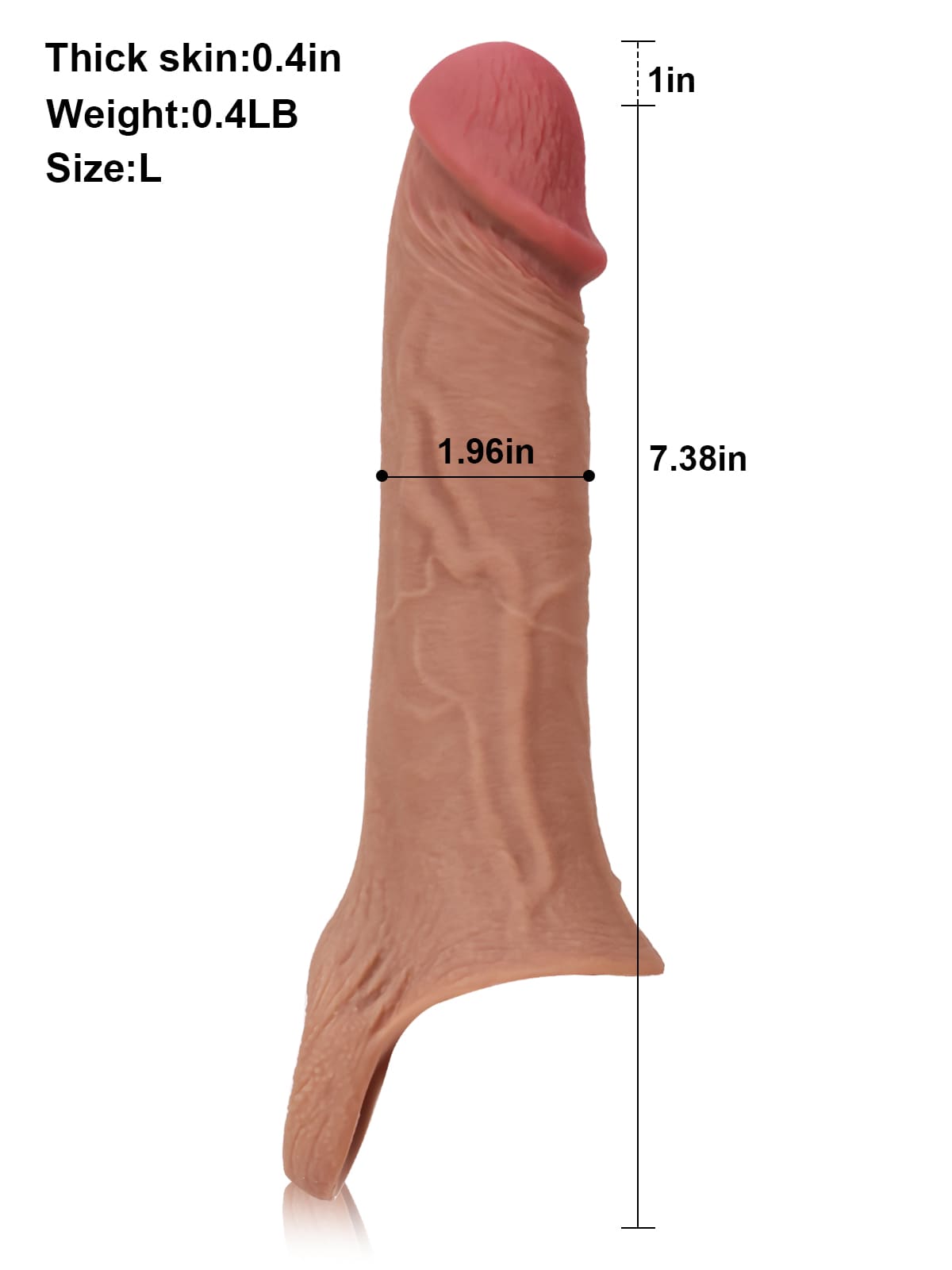 Perfect 8” Length x 5.9” Girth M/L Size Penis Sleeve With Ejaculatory Hole