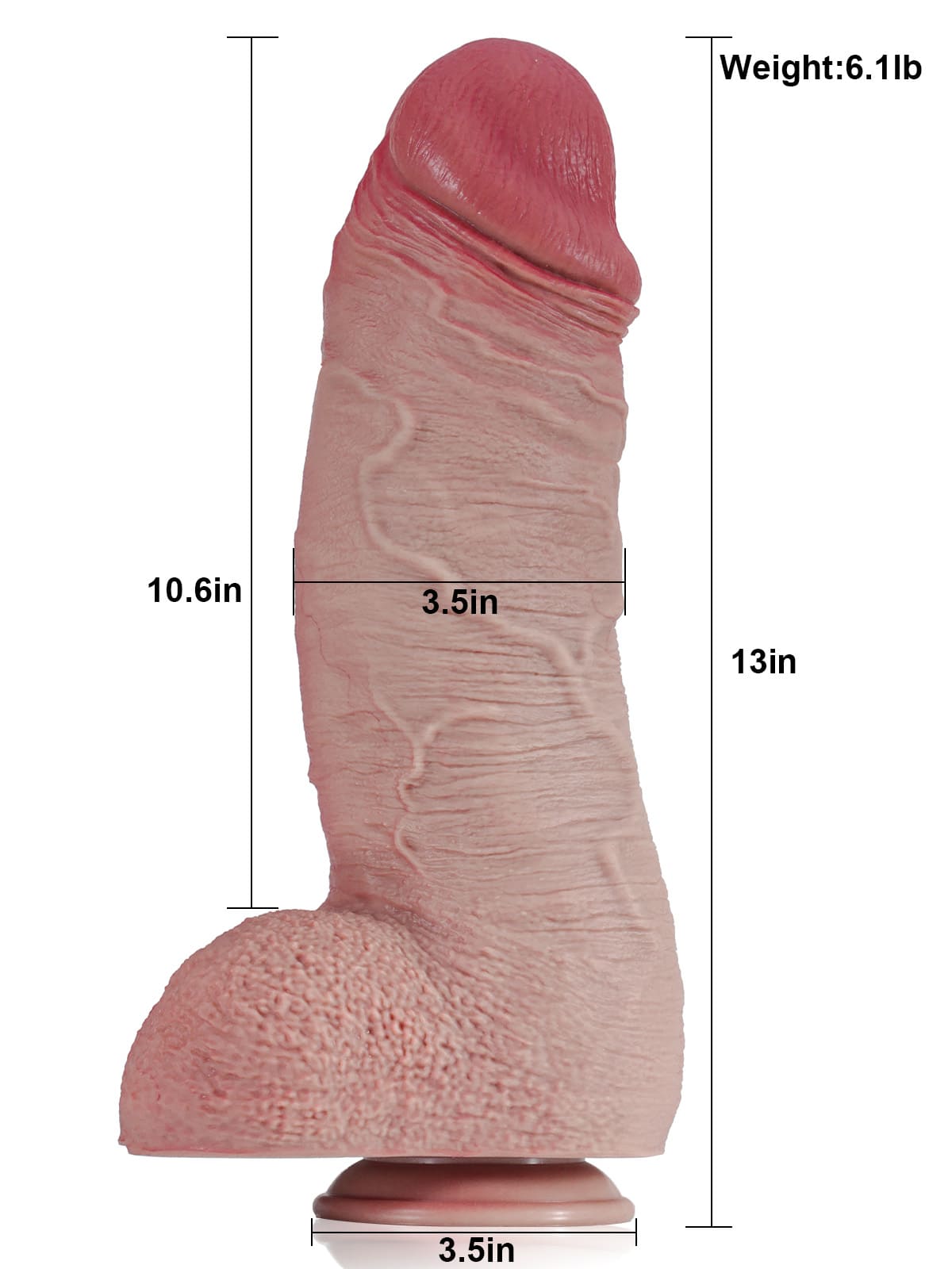Lee 13" X 3.5" Soft Giant Realistic Dildo For Gay Anal Sex