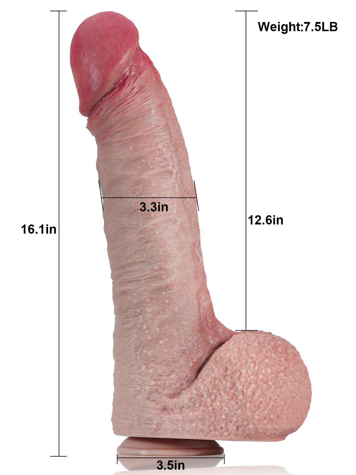 Liam 16" X 3.3" Very Huge Giant Realistic Dildo For Advanced Players