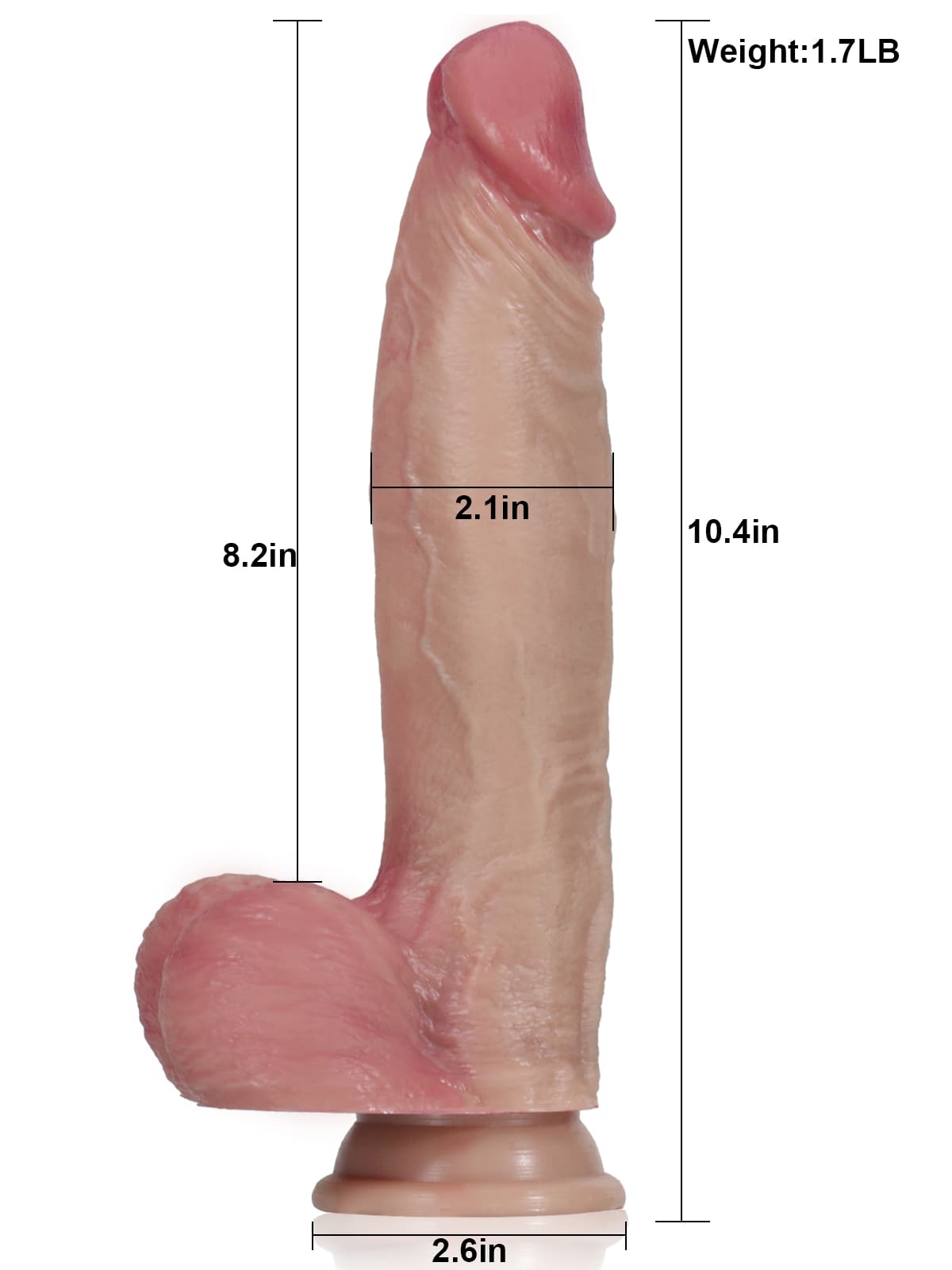 Lucas 10" X 2"  Real Soft Smooth Touch Feeling Huge Dual Density dildo