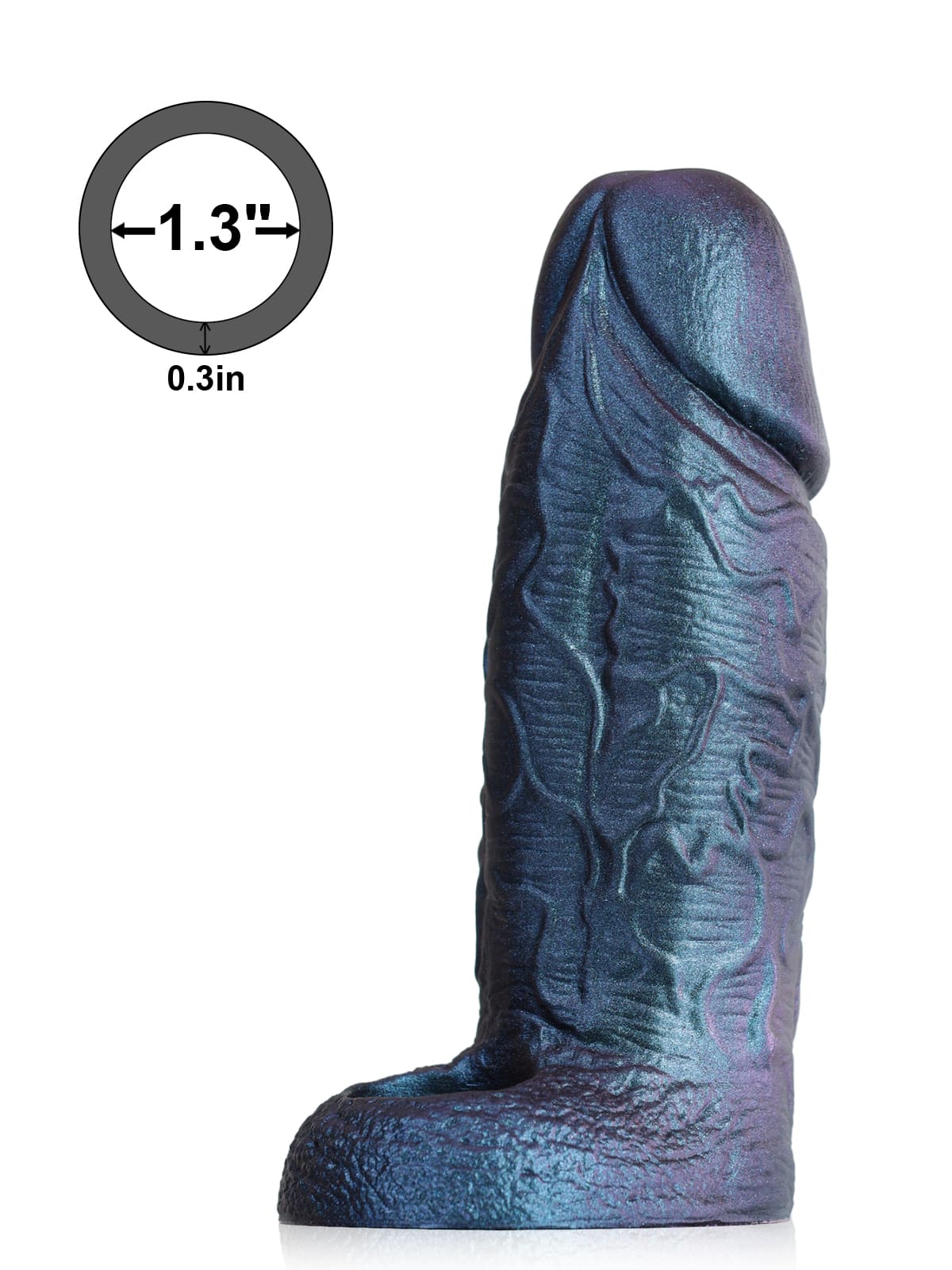 6.3" x 2.2" Multicoloor /Black Color Fat Cock Sleeve