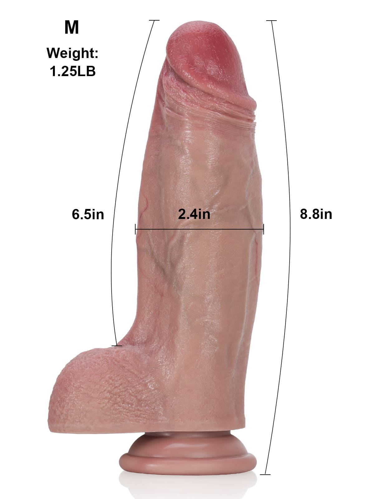 Jorge 7/8/10/11 Inch Size Realistic Soft Flesh Like Thick Short Fat Dildo