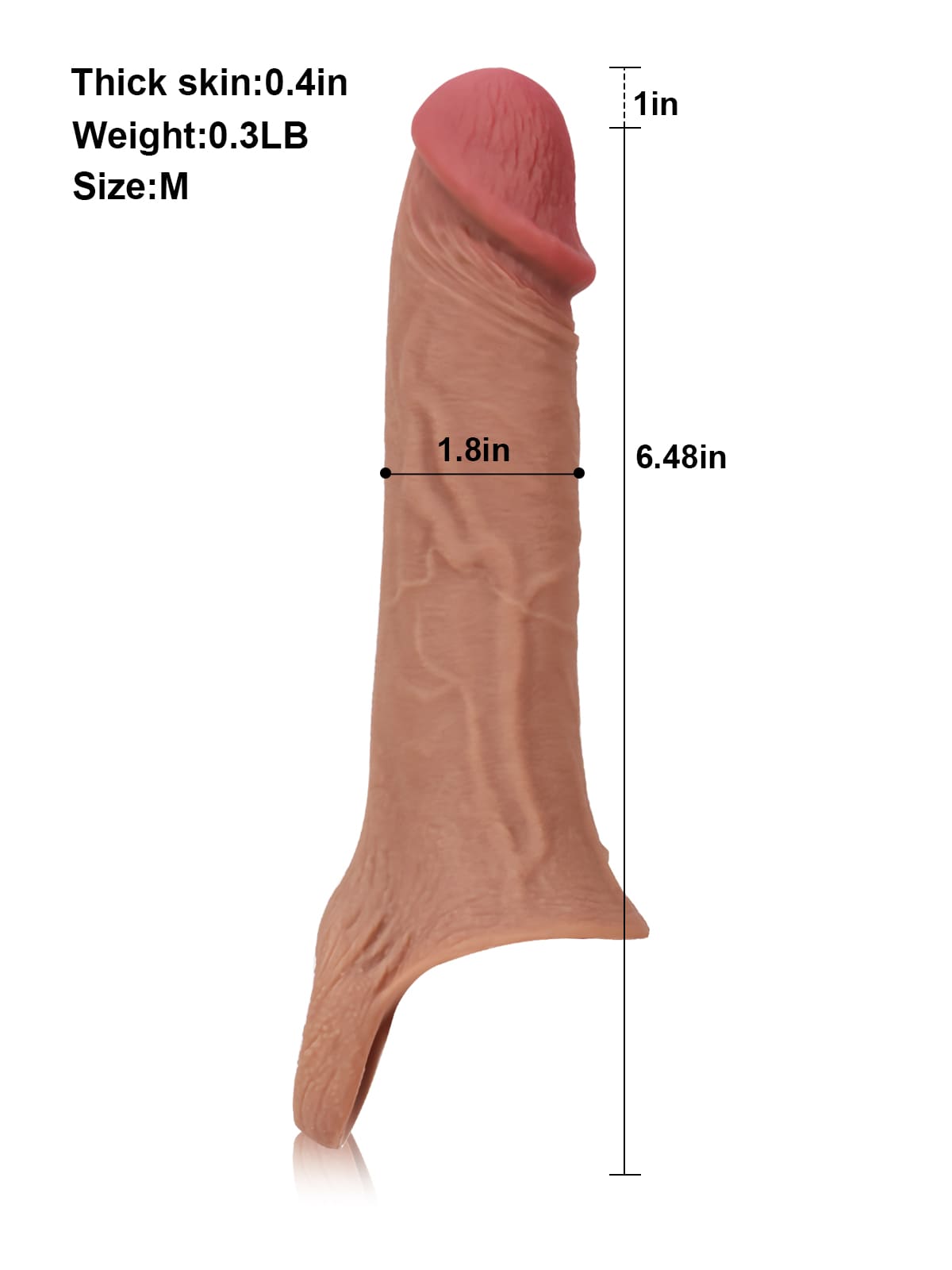 Perfect 8” Length x 5.9” Girth M/L Size Penis Sleeve With Ejaculatory Hole
