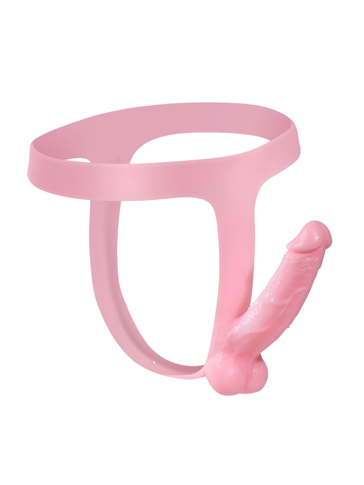 Nathan Pink Realistic Silicone Strapped Dirty Penis, Sexy Thong Style - with 5.9" x 1.6" Dildo