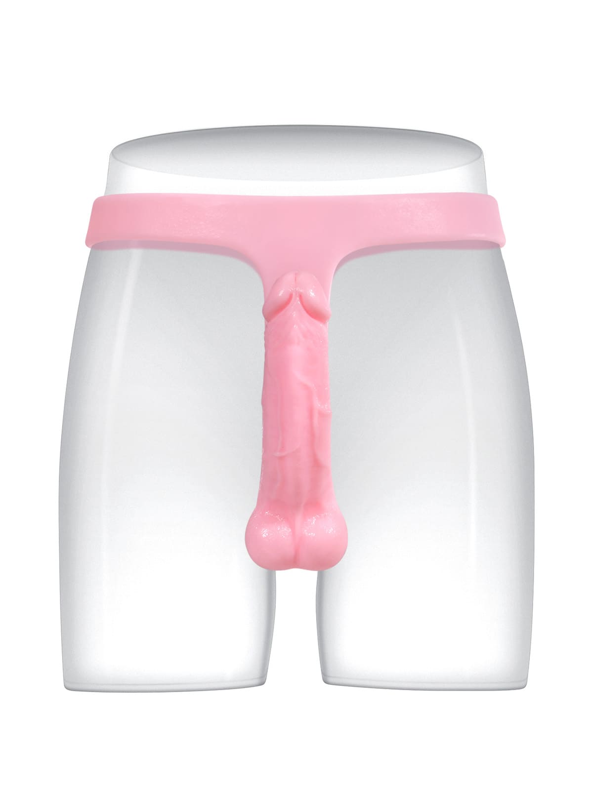 Nathan Pink Realistic Silicone Strapped Dirty Penis, Sexy Thong Style - with 5.9" x 1.6" Dildo