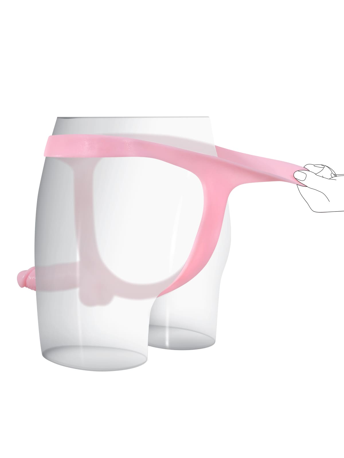 Nathan Pink Realistic Silicone Strapped Dirty Penis, Sexy Thong Style - with 5.9" x 1.6" Dildo