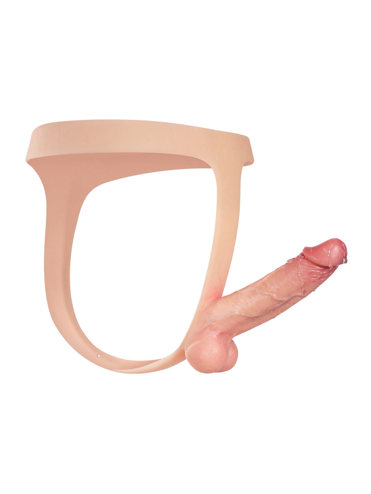 Nathan Flesh Realistic Silicone Strapped Dirty Penis, Sexy Thong Style - with 5.9" x 1.6" Dildo