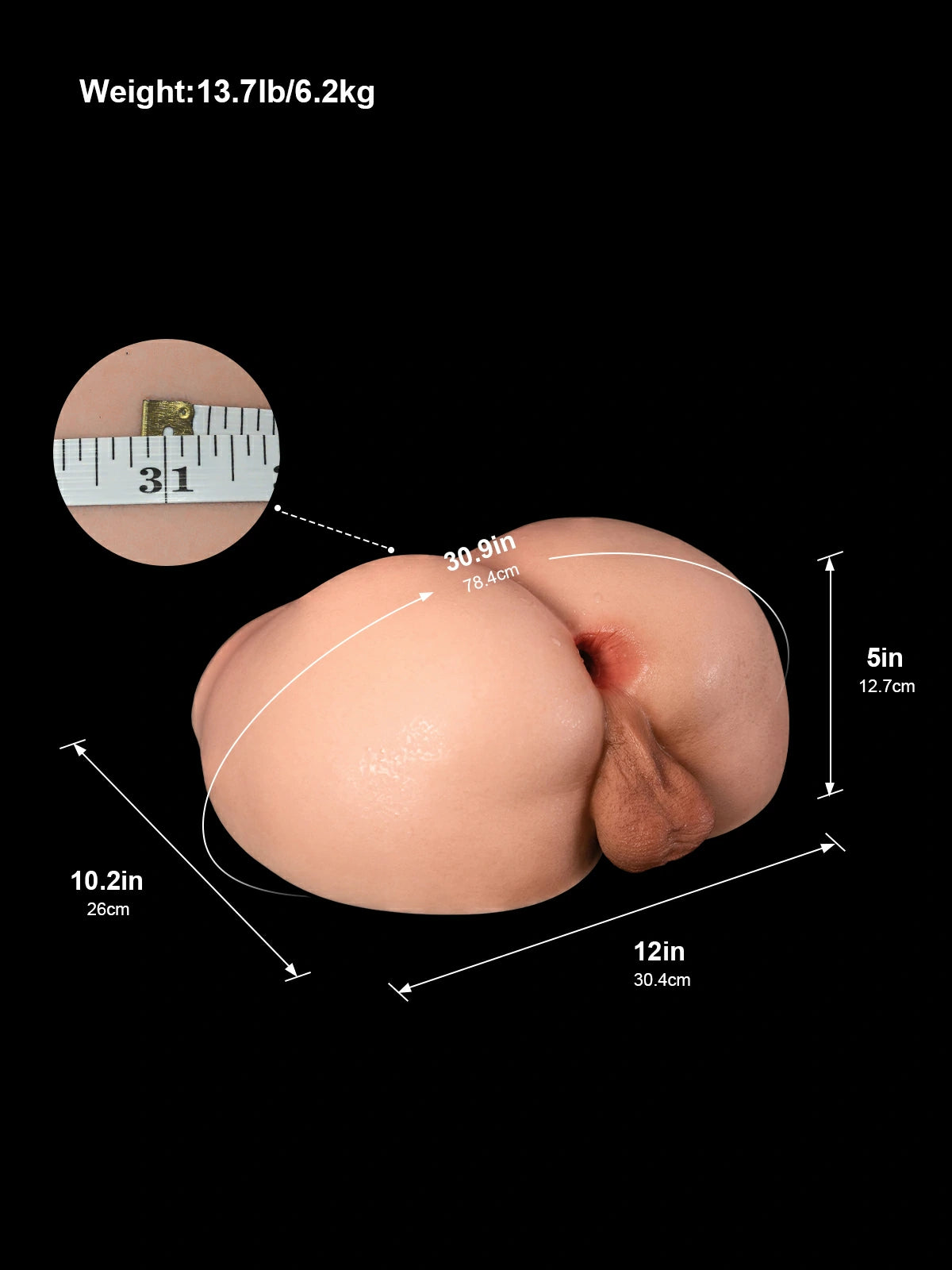 Mist |  Gay Half Butt Pocket Pussy – Realistic Male Anal Masturbator with Sliding Balls