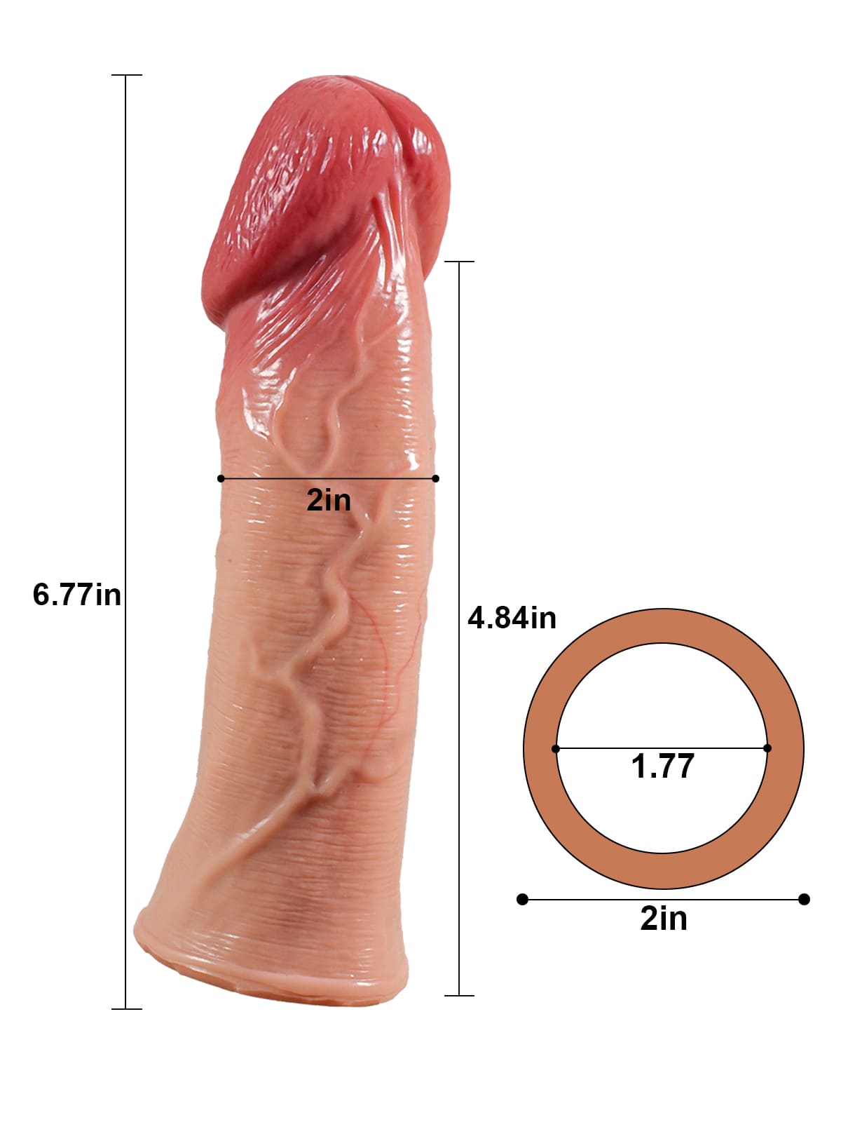 Muinchille bod Big Glans 6.7 Inch Extender 2 Inch 