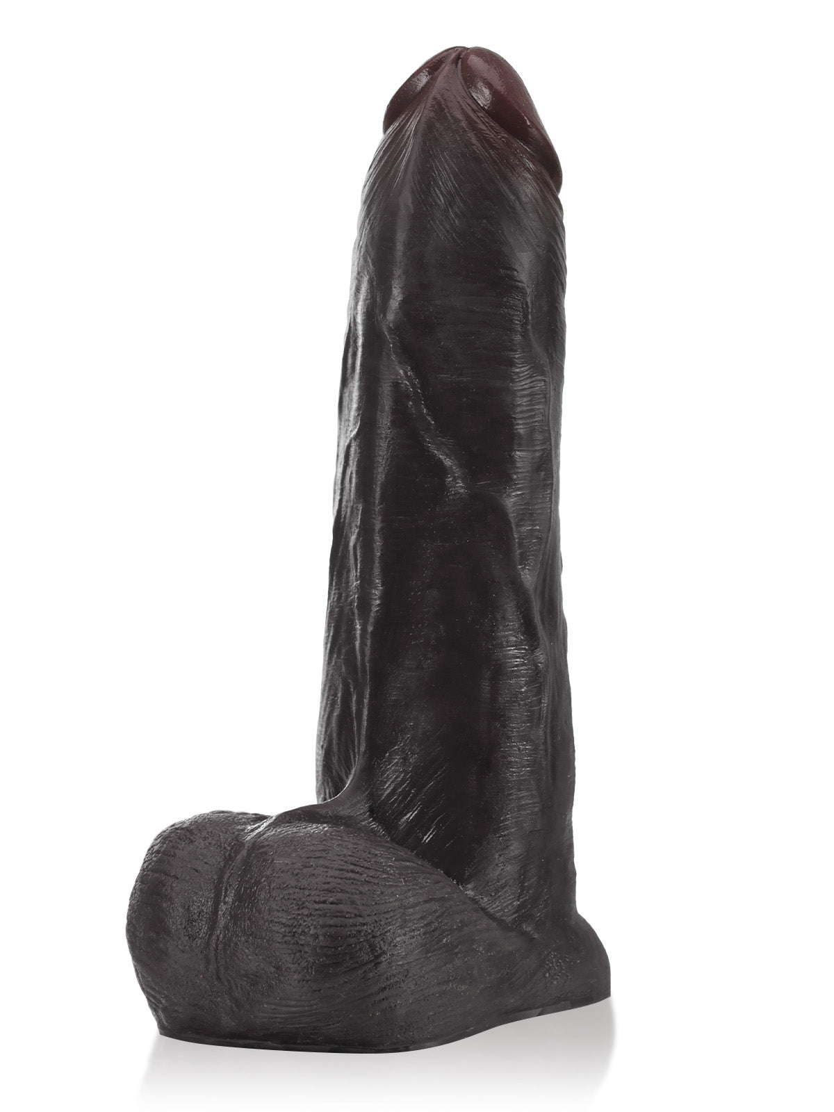 Phantom  9" x 2" Black Thick Sliding Skin Vac-U-Lock Dildo With Moving Balls  & Suction Cup