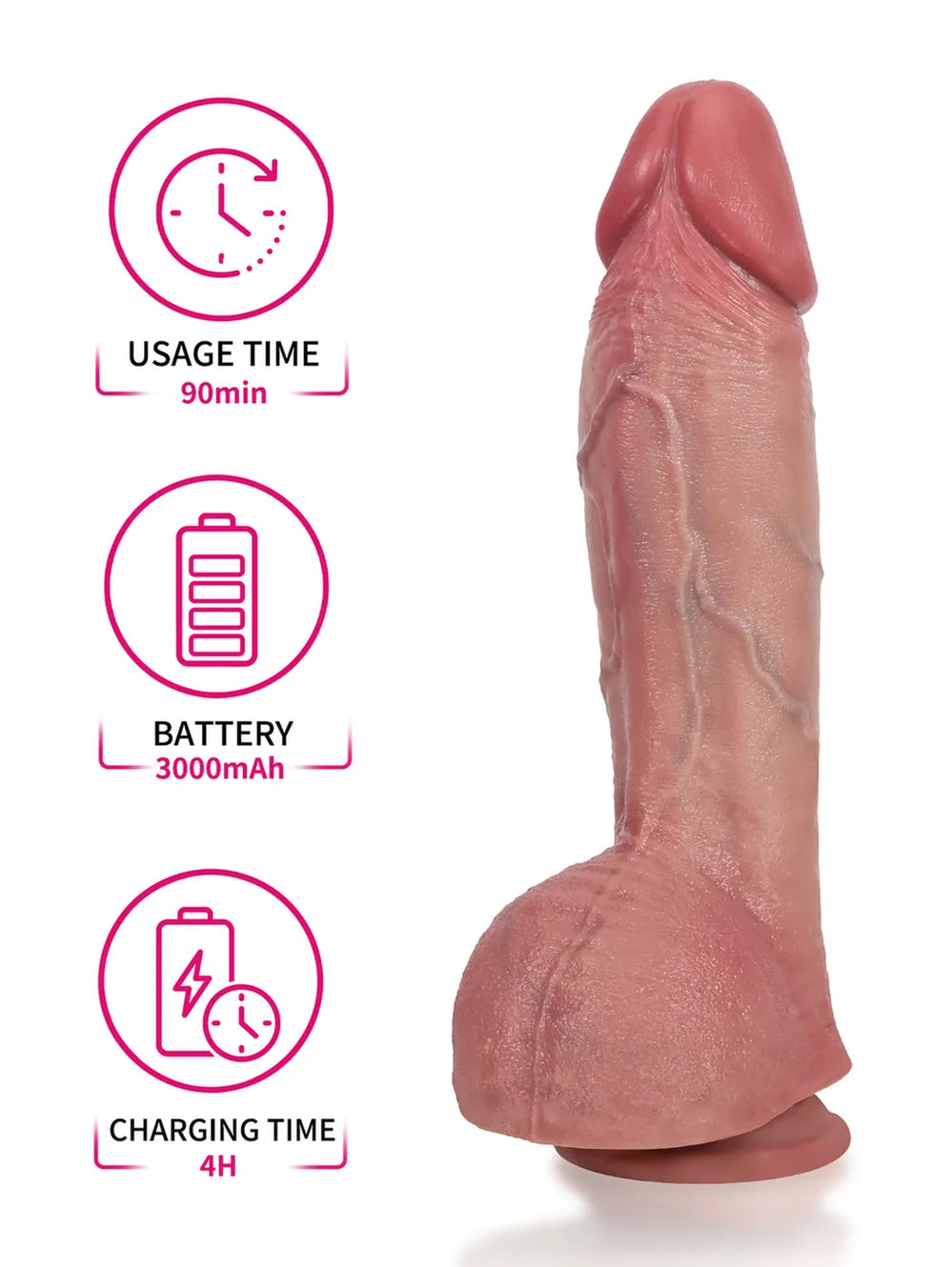 Marcus | 10.6" x 2.3" Thrusting Vibrating Heating Realistic Dildo with Thick Middle