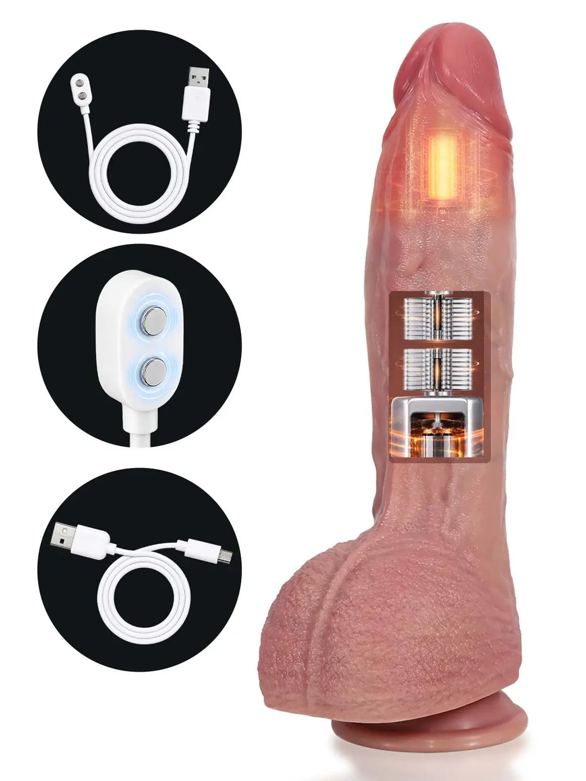 Vincent | 11" x 2.2" Hands-Free Realistic Thrusting Dildo with Ring Remote and Vibration