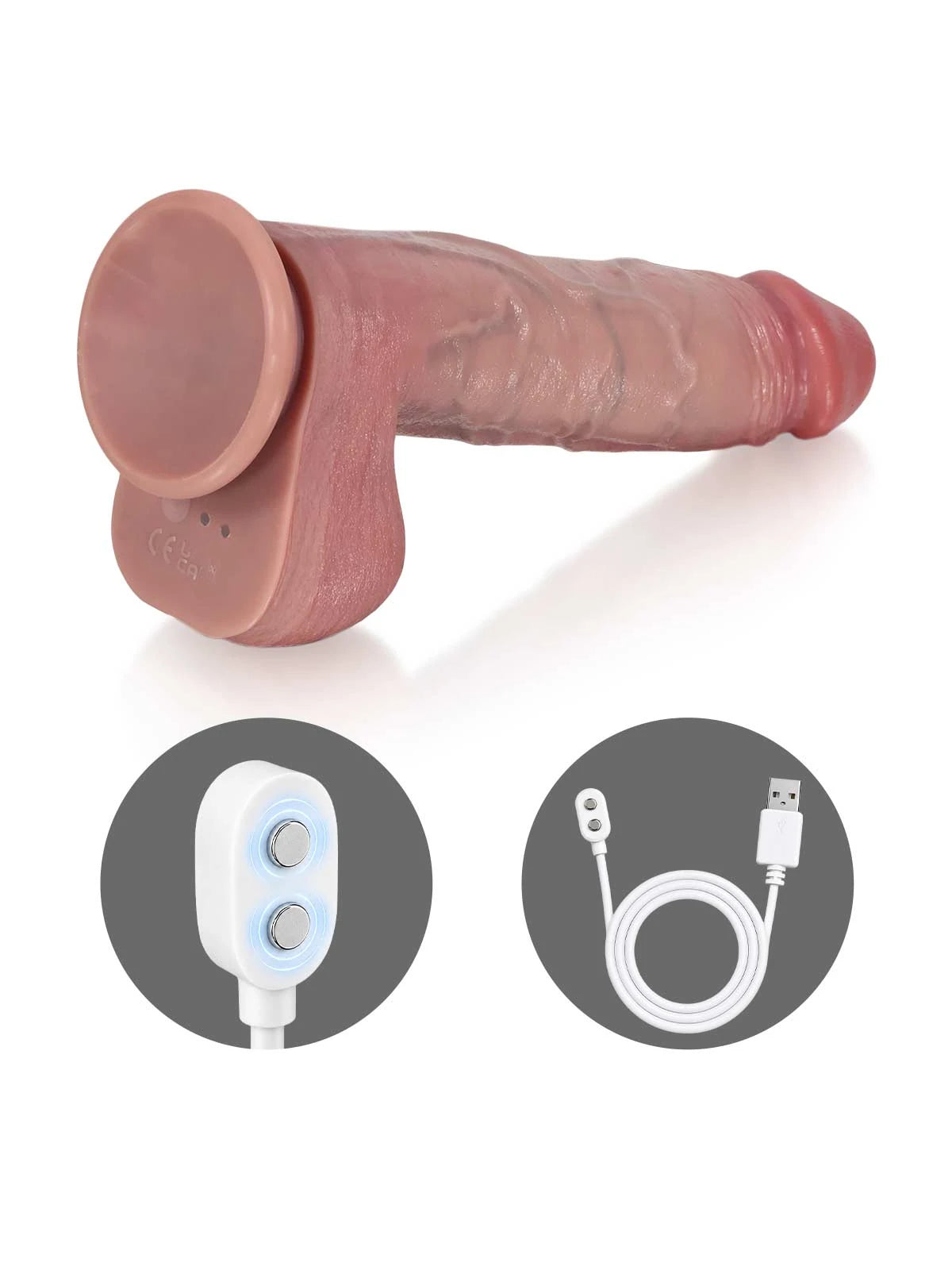 Marco | 9.8" x 2" Waterproof Thrusting Vibrating Realistic Dildo with Ring Remote