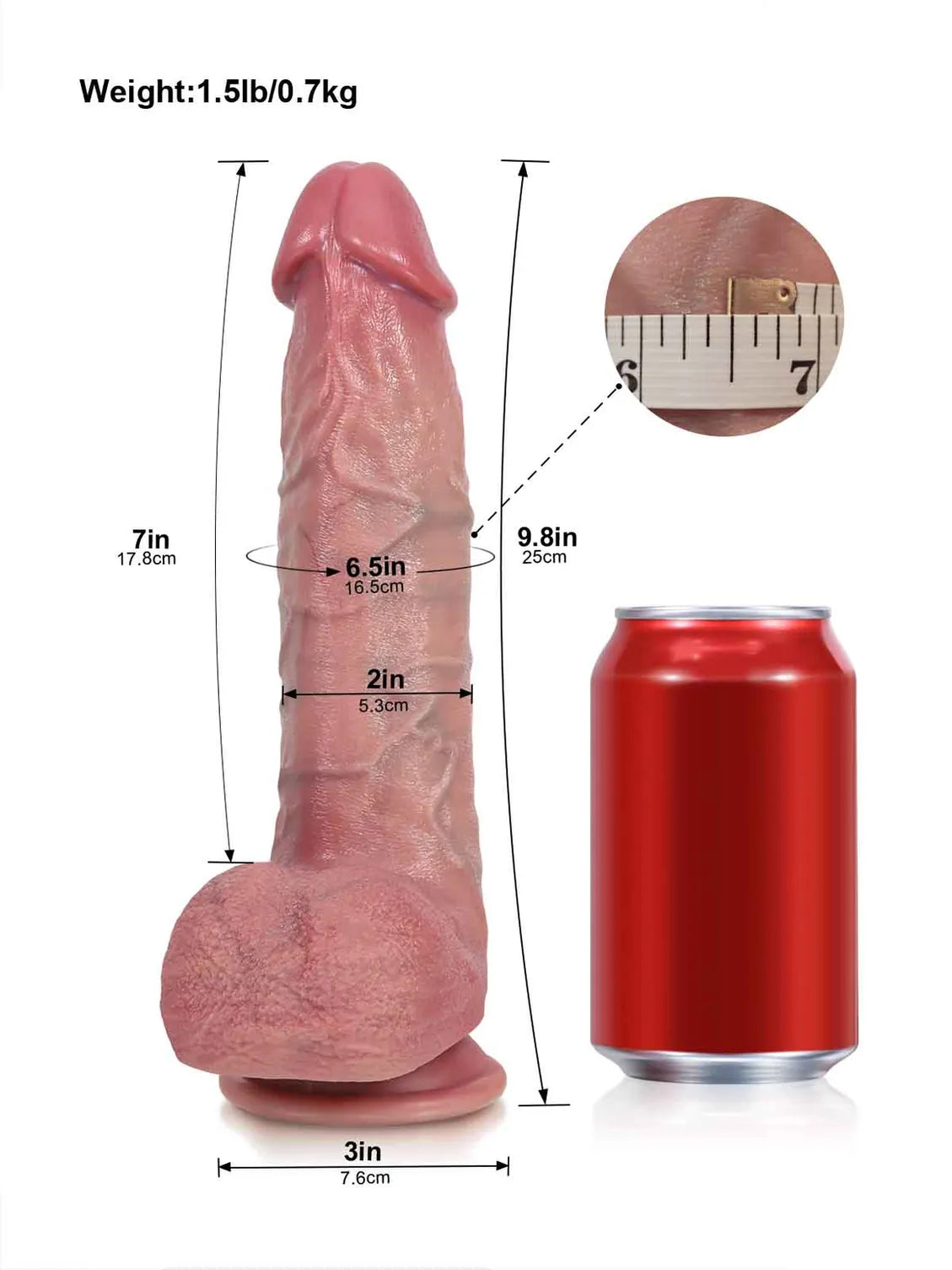 Nico |  9.8" x 2 "  Soft Mushroom-Head Realistic Dildo for a Real-Skin Feel