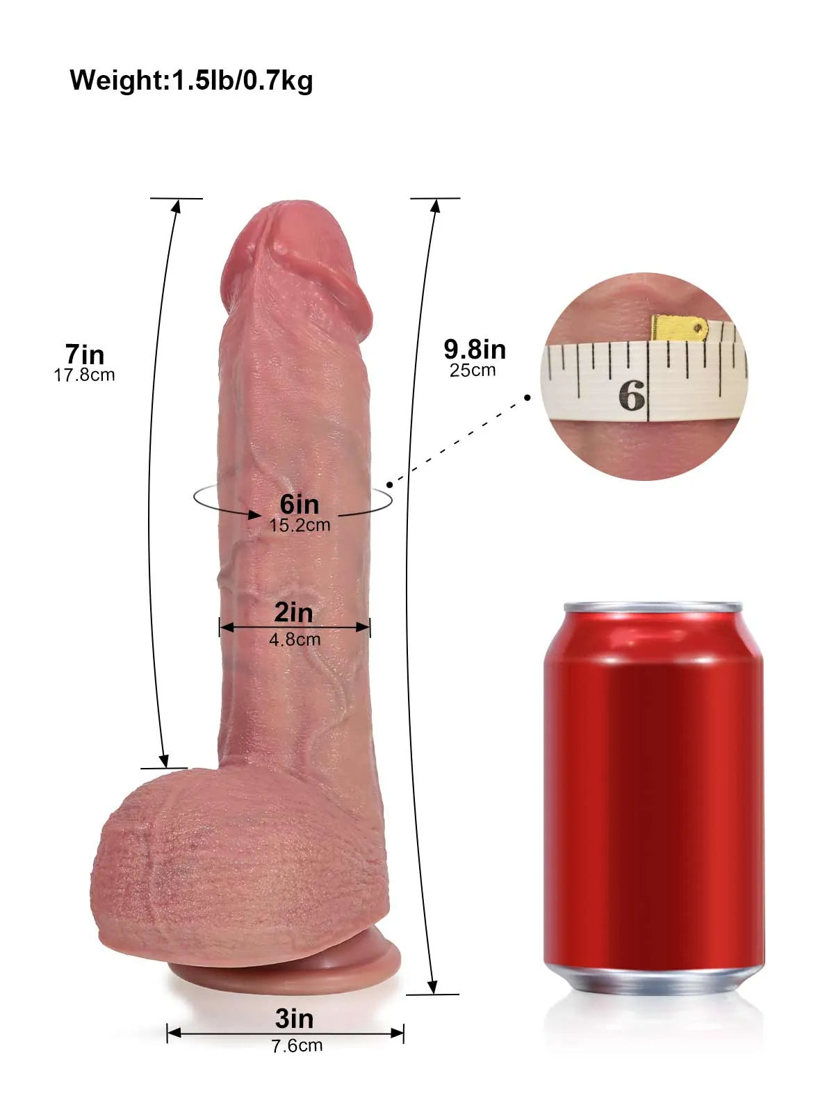 Ivan |  9.8" x 2" - Realistic Dildo with Upturned Head and Raised Ridge
