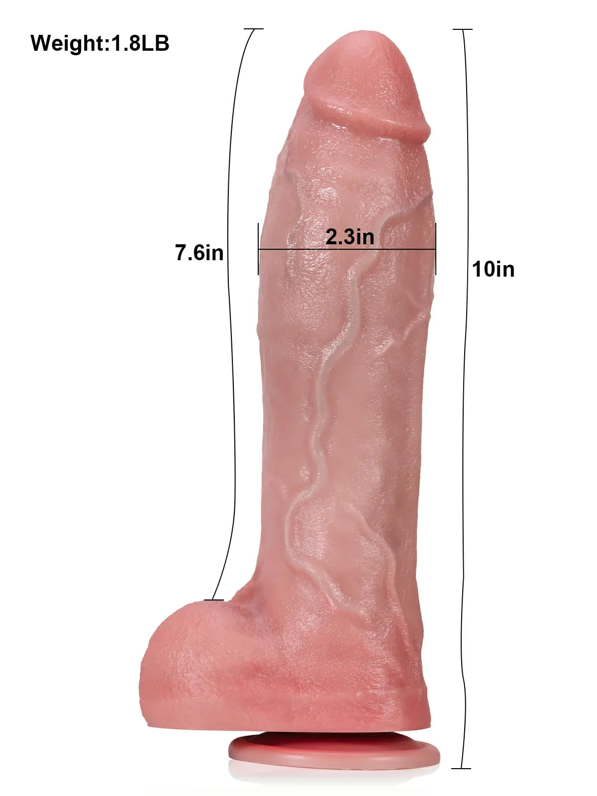 10" x 2.3" Thick Thrusting Dildo with Vibration & Remote Control