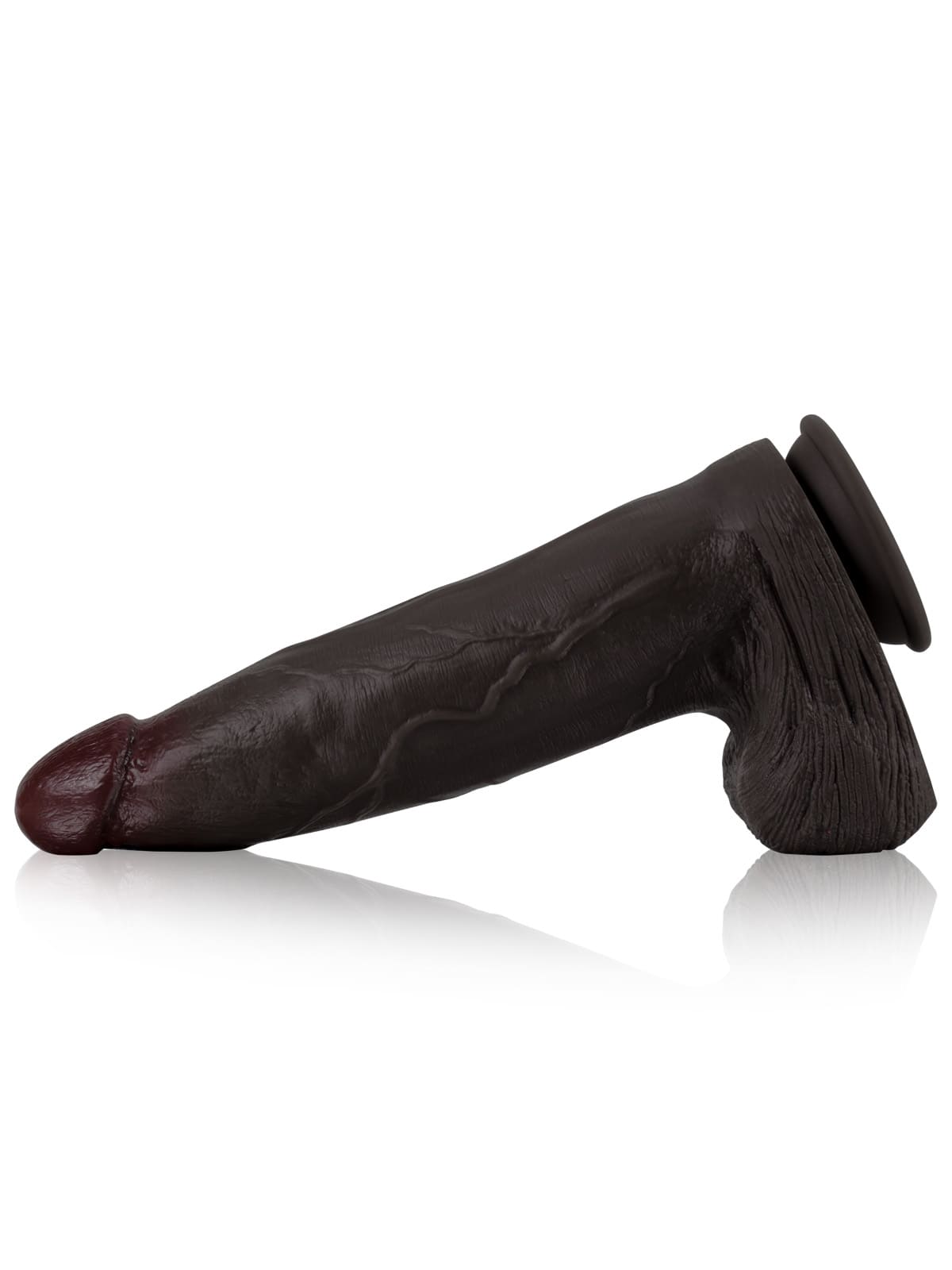 12" X 2.8" Dual Density Silicone Huge & Thick Realistic Black Dildo