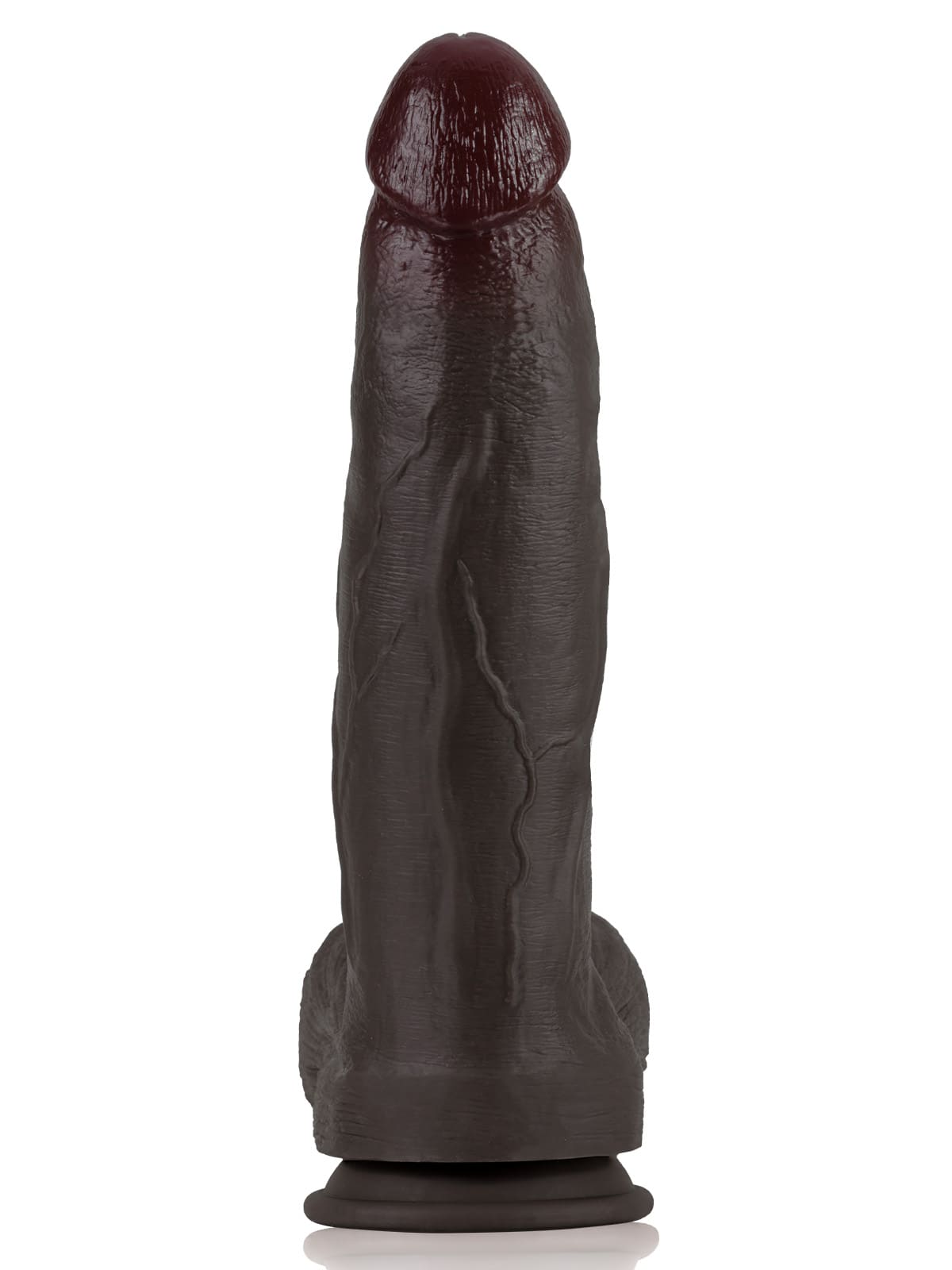 12" X 2.8" Dual Density Silicone Huge & Thick Realistic Black Dildo