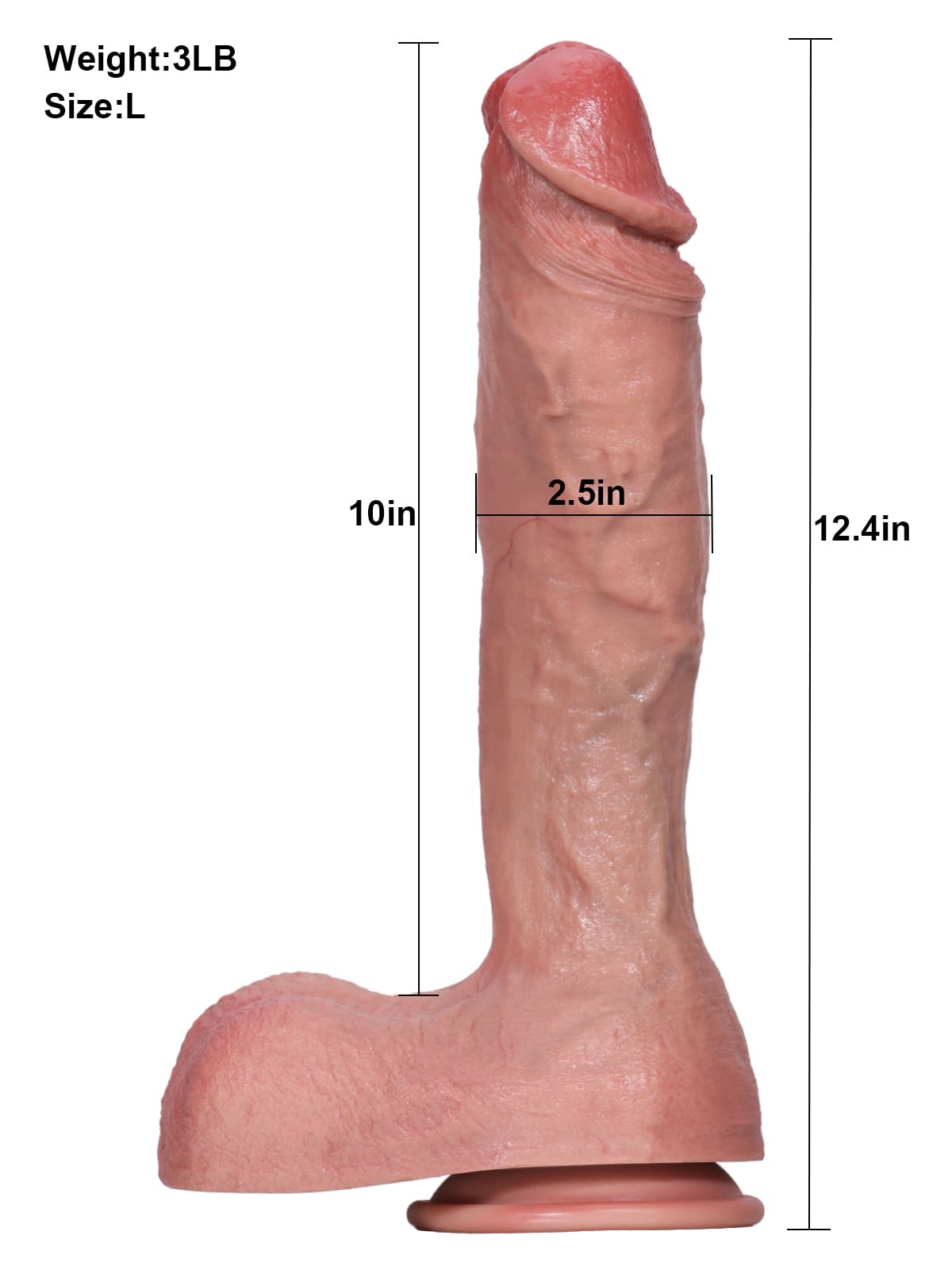 Sebastian S 10" * 2" Flesh Soft Skin Most Realistic Thick Dildo Best For Women