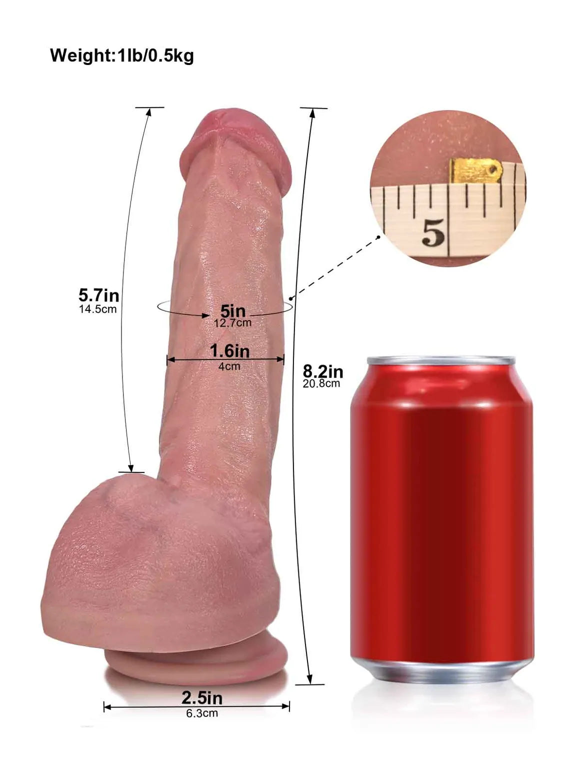Jamie | 8.2" x 1.6" Upward Curved Realistic Dildo with Suction Cup for G Spot
