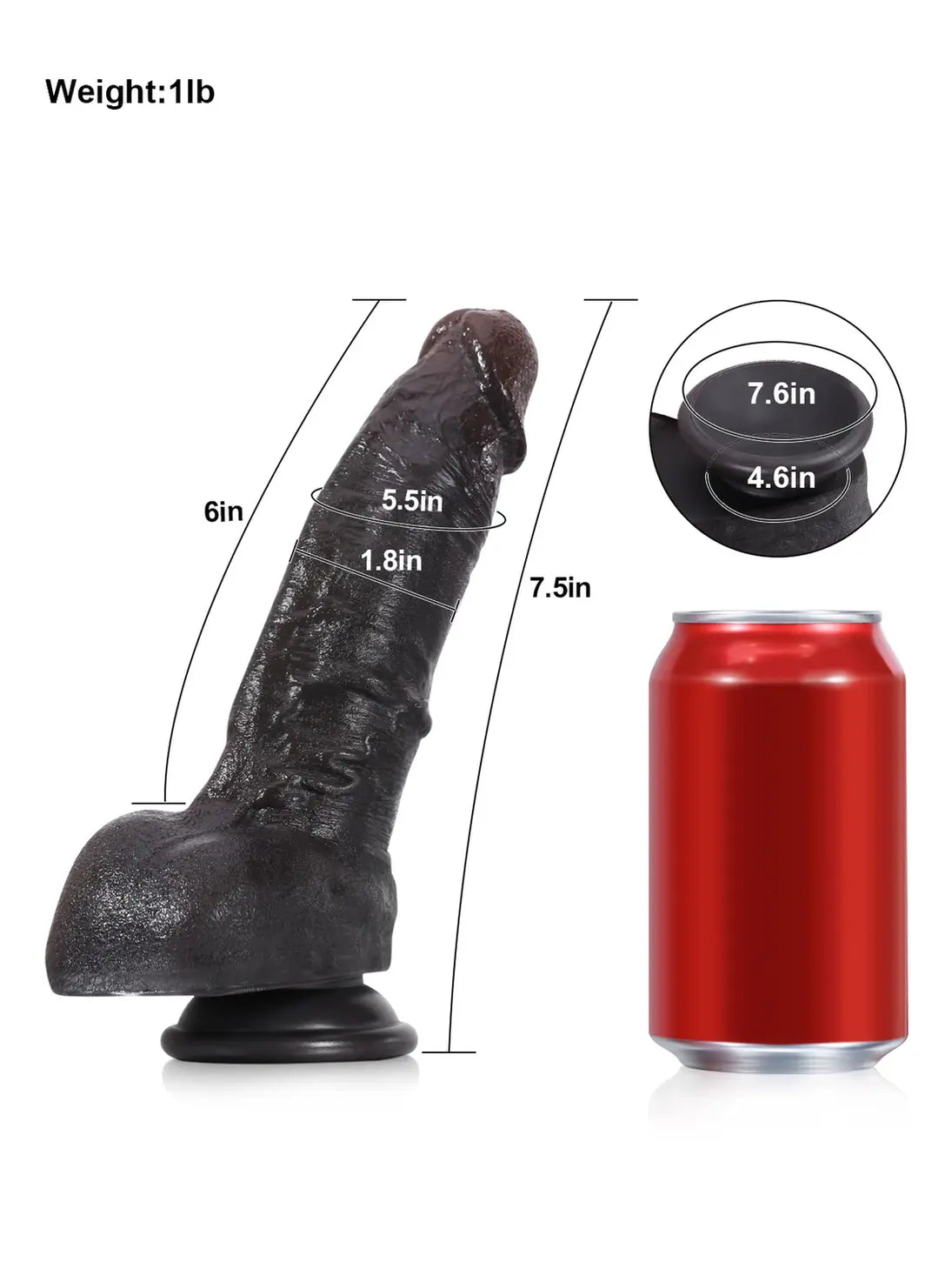 Dave | 7.5" x 1.8" - Deep Small Real Feel Black Dildos For Beginner