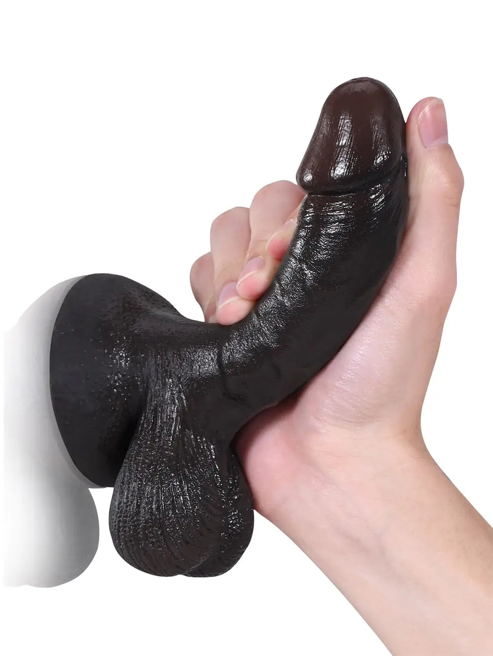 Smith | 6" x 1.3" - Softest Black Like Small Penis Dildo With Swinging Saggy Balls