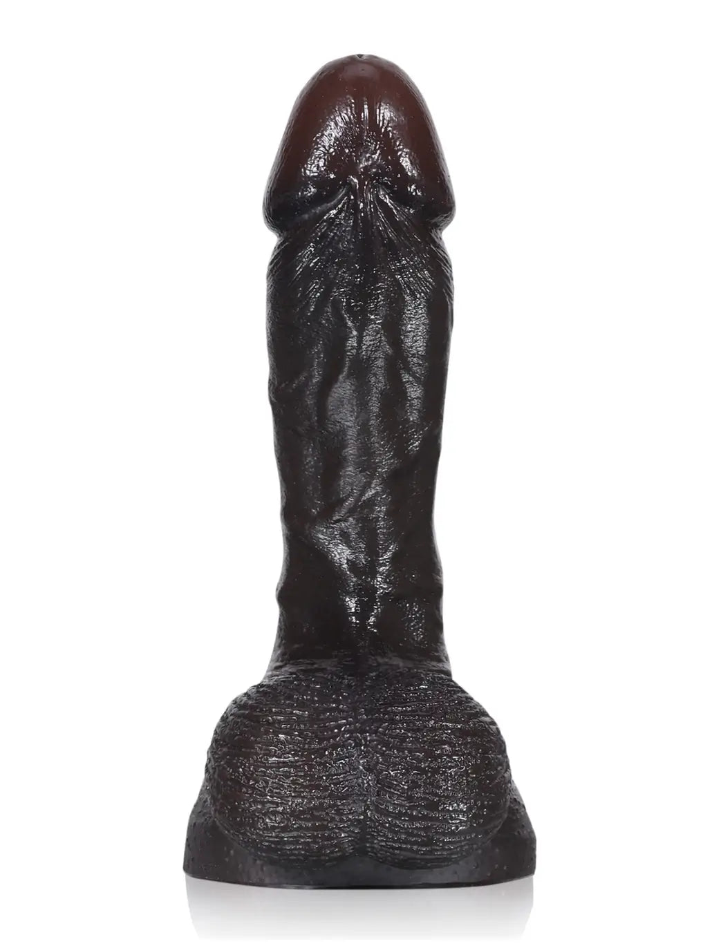 Smith | 6" x 1.3" - Softest Black Like Small Penis Dildo With Swinging Saggy Balls