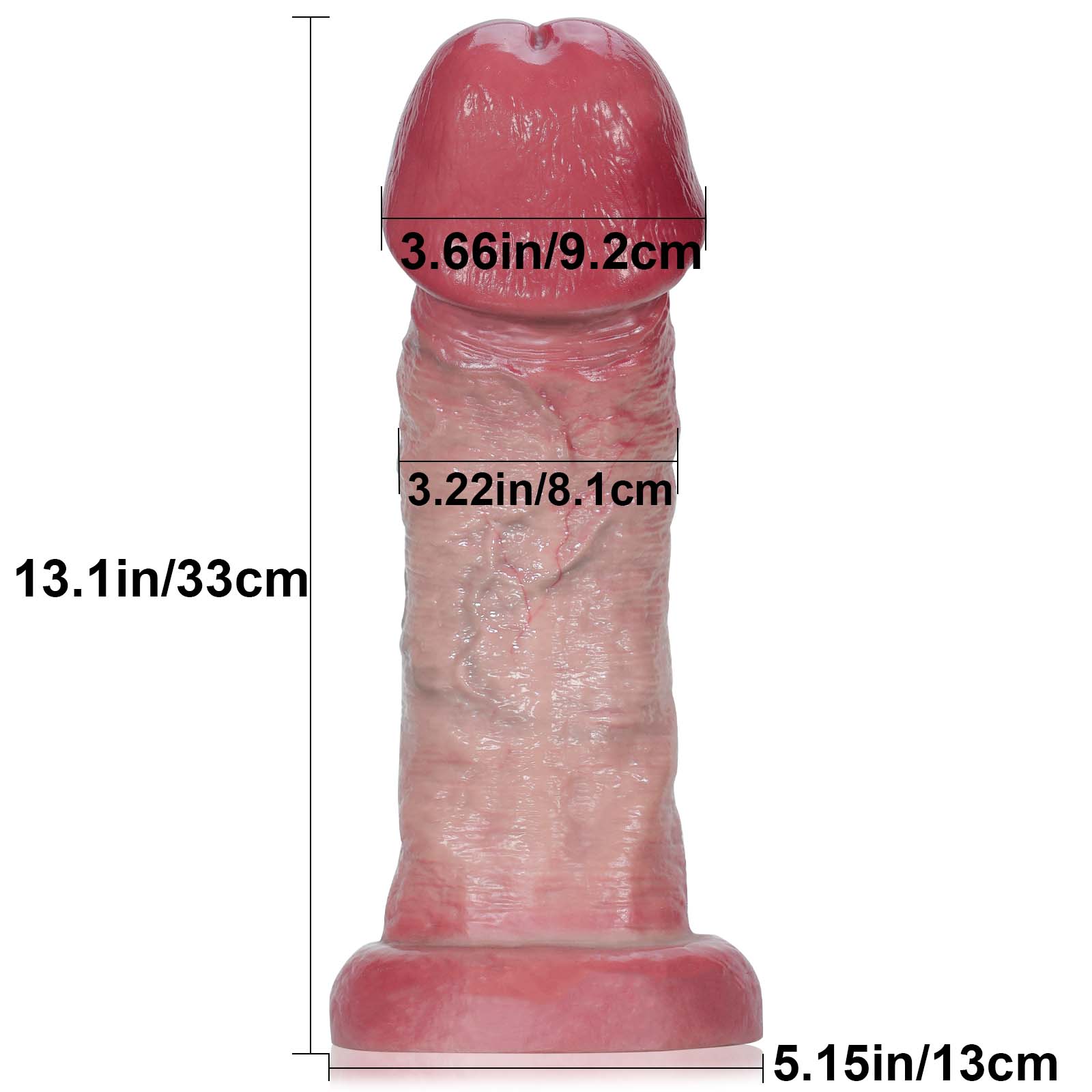 12.8" x 3.5" BBC Extreme Huge Anal Dildo Flesh Skin Silicone Soft Dildo