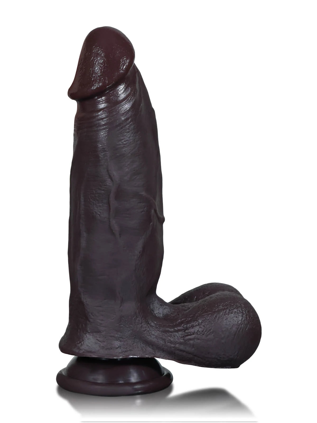Wade | 8.8" x 2.2" Realistic Black Sliding Skin Dildo with Balls and Suction Cup