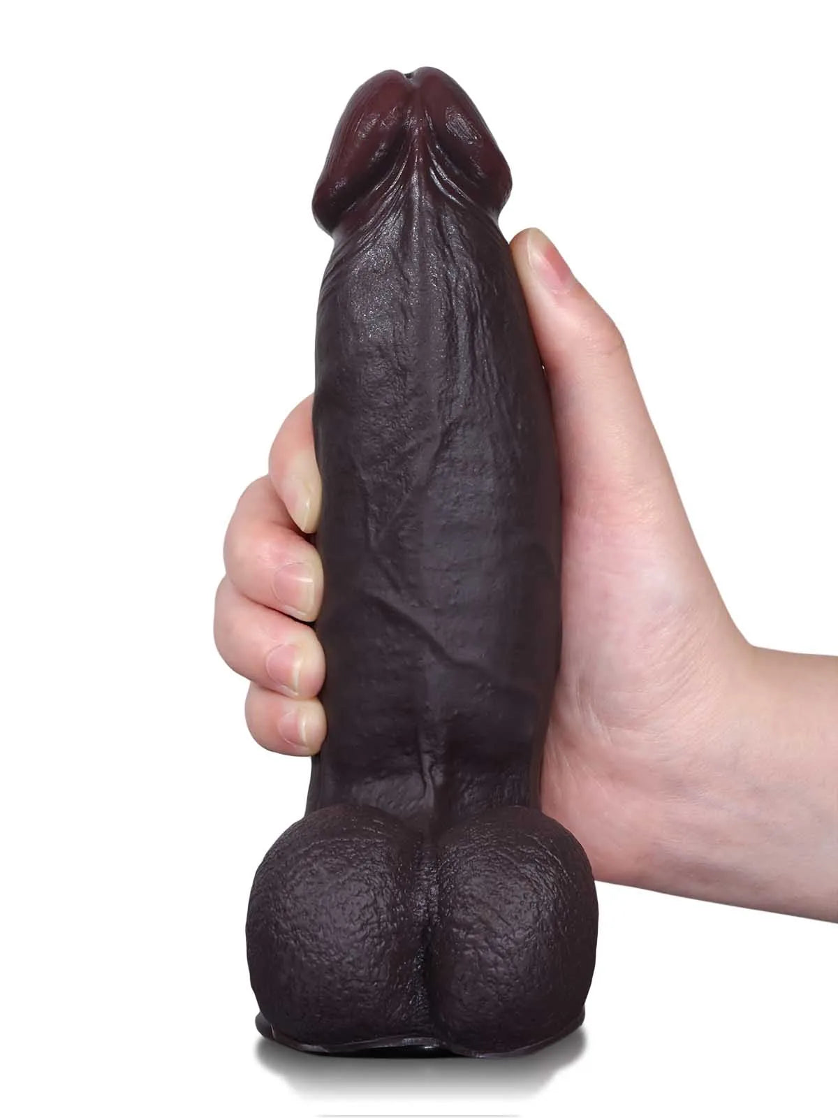 Cato | 8" x 2" Sliding Skin Silicone Dildo With Balls