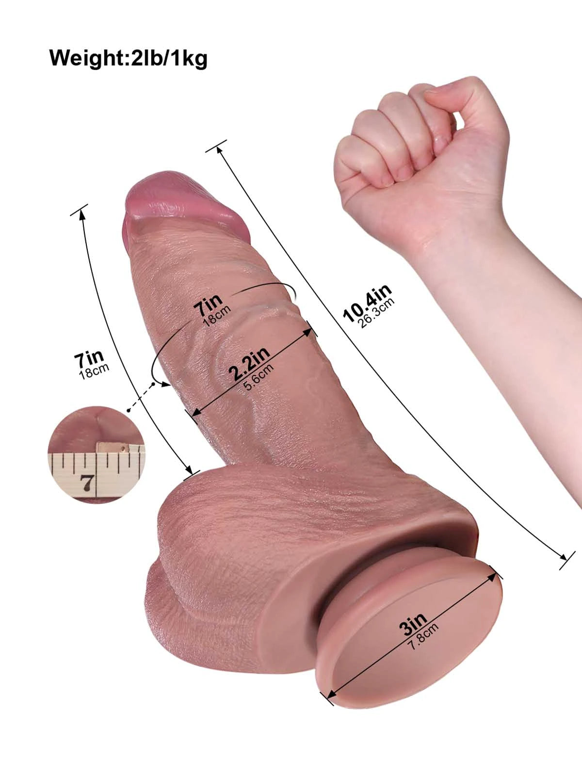 Will | 10.4" x 2.2" Thick Realistic Dildo with Dual Density and Sliding Skin