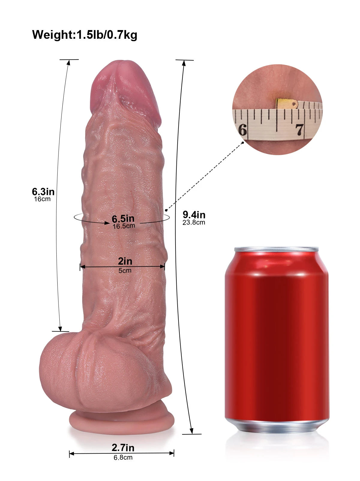 Jaden | 9.4" x 2" Realistic Dildo with Sliding Skin and Balls on Suction Cup