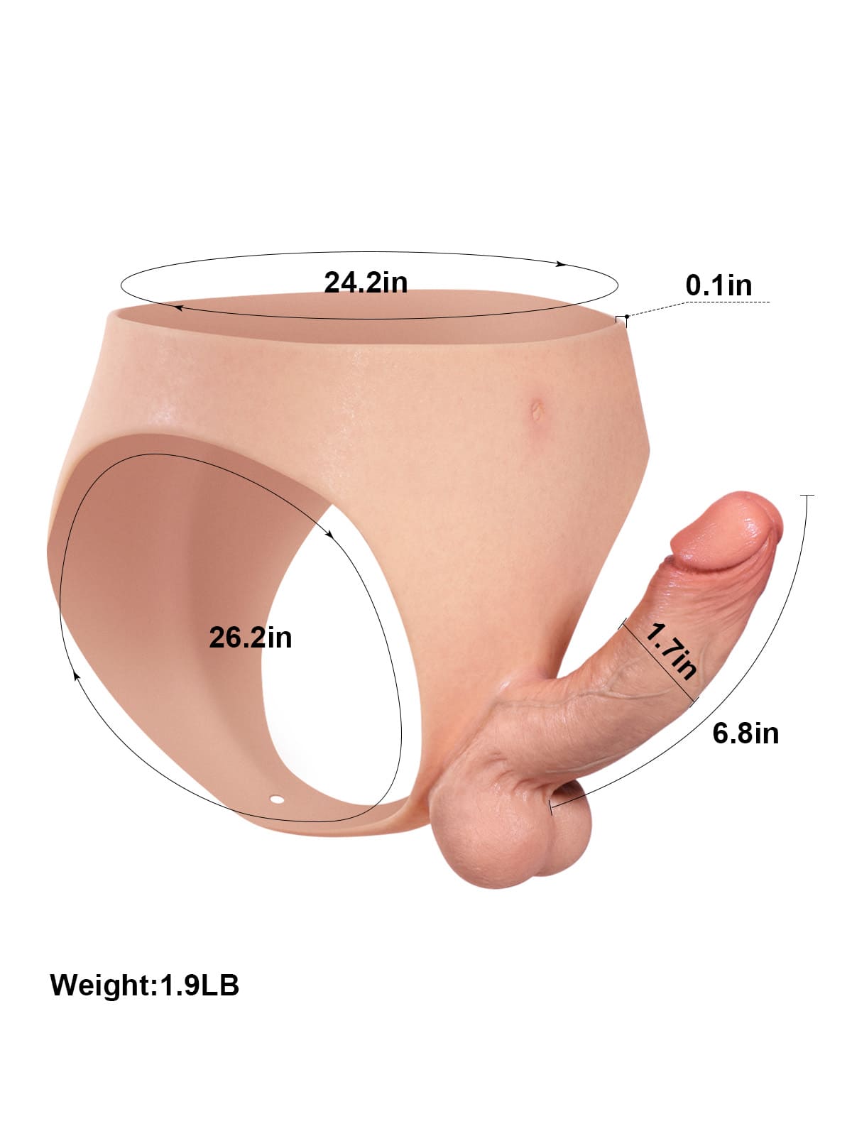 6.8" x 1.7" Realistic Life Like Soft Cyber Skin Strap On Dildo