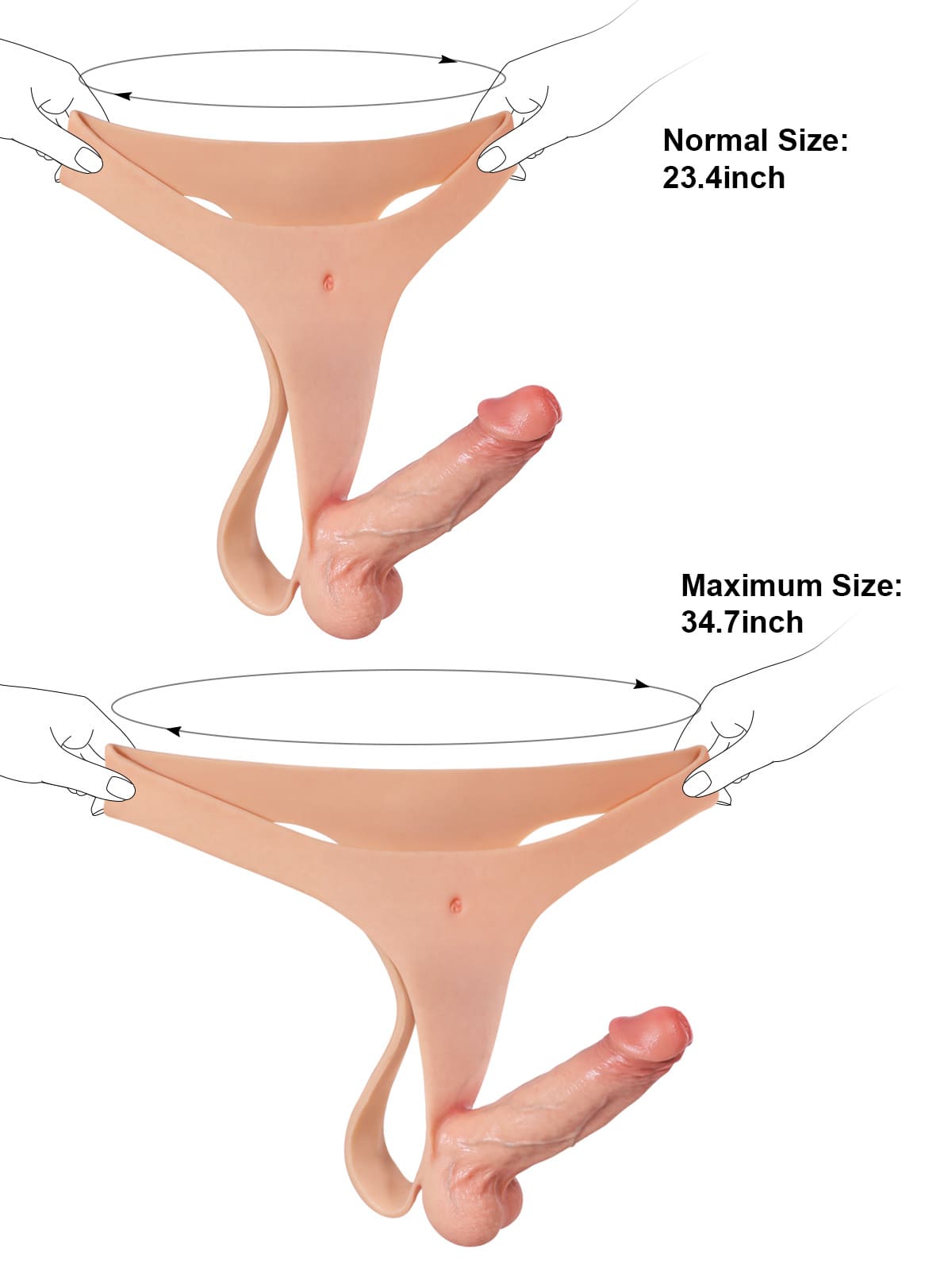 6.3" x 1.5" Realistic Silicone Strapped Dirty Penis, Sexy Thong Style With Dildo