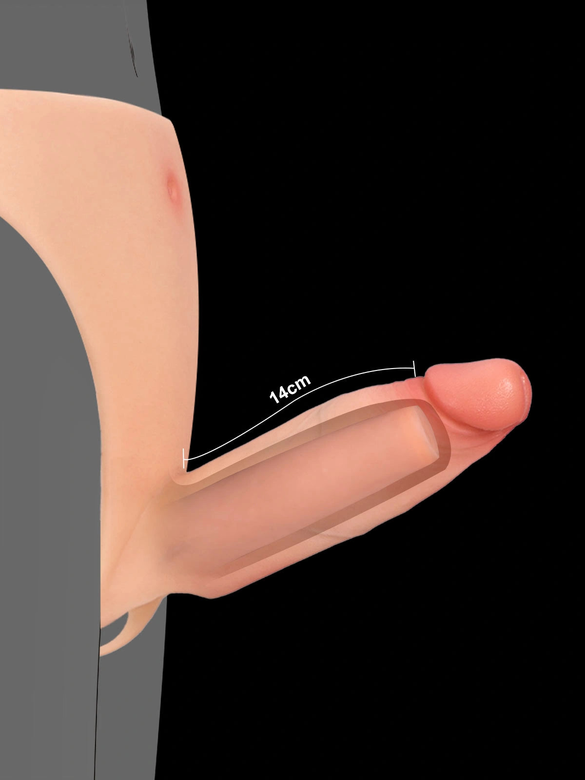 Casey | 6" x 2"  Hollow Open Ball Platinum Silicone Wearable Strap On Hard / Soft Version Dildo