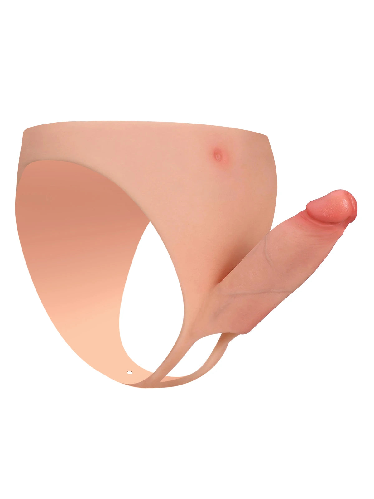 Casey | 6" x 2"  Hollow Open Ball Platinum Silicone Wearable Strap On Hard / Soft Version Dildo