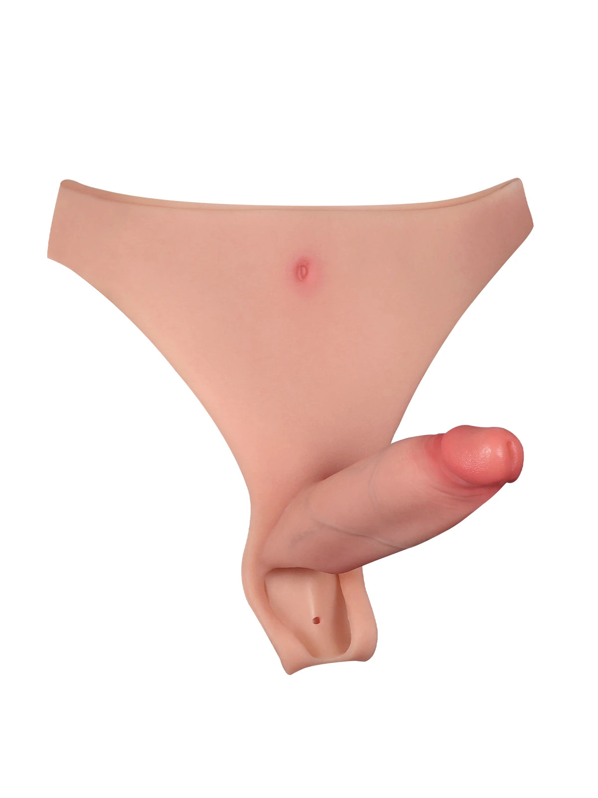 Casey | 6" x 2"  Hollow Open Ball Platinum Silicone Wearable Strap On Hard / Soft Version Dildo